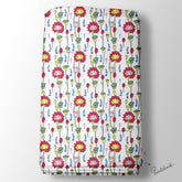 White Pink Floral Pichwai Digital Printed Fabric Material